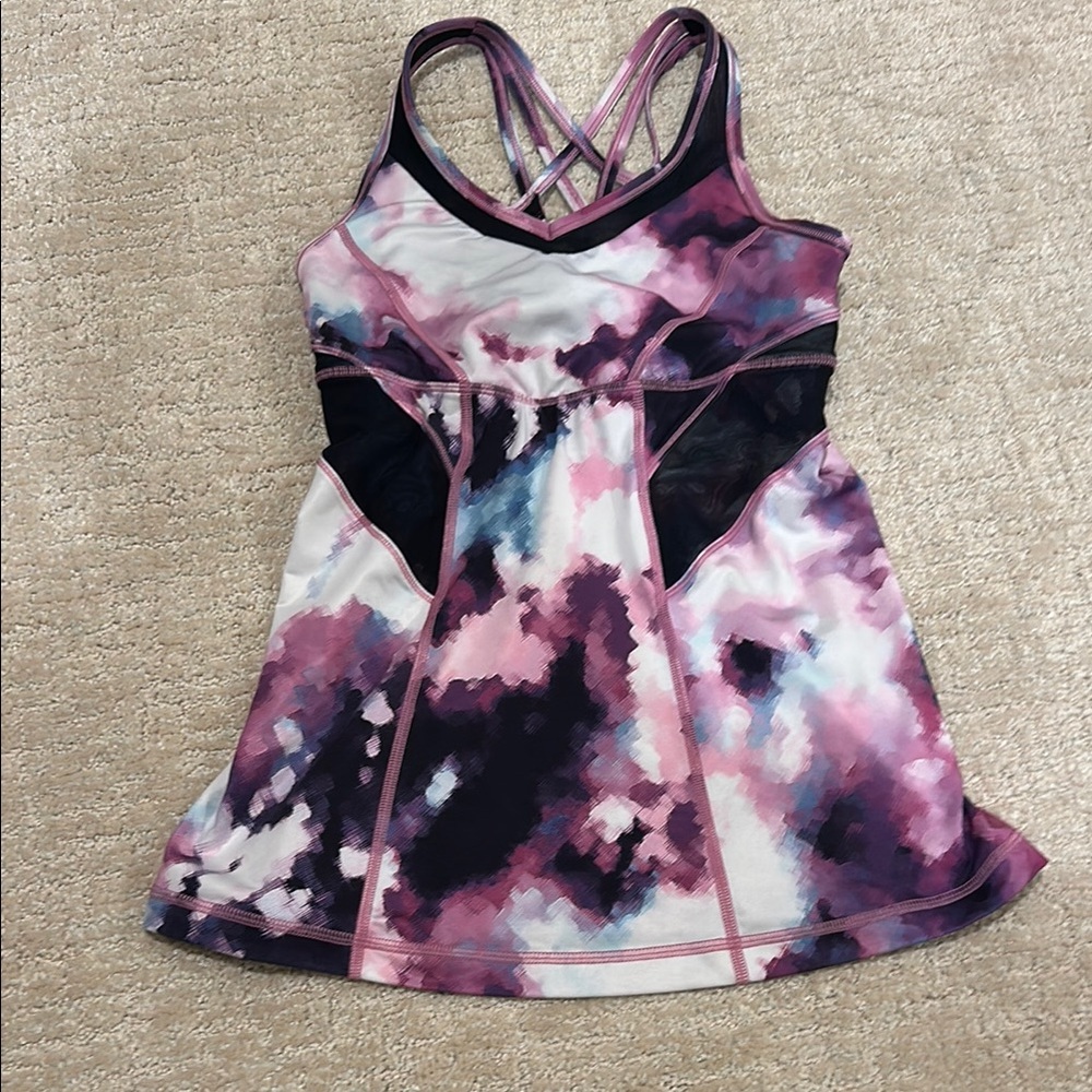 Purple and Black Strappy Tank Top